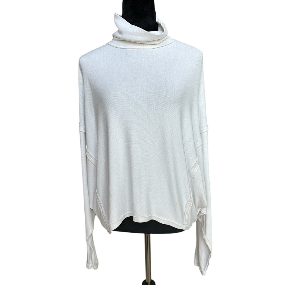 We The Free Sz XS Alameda Oversized Raglan Long Sleeve Tee White